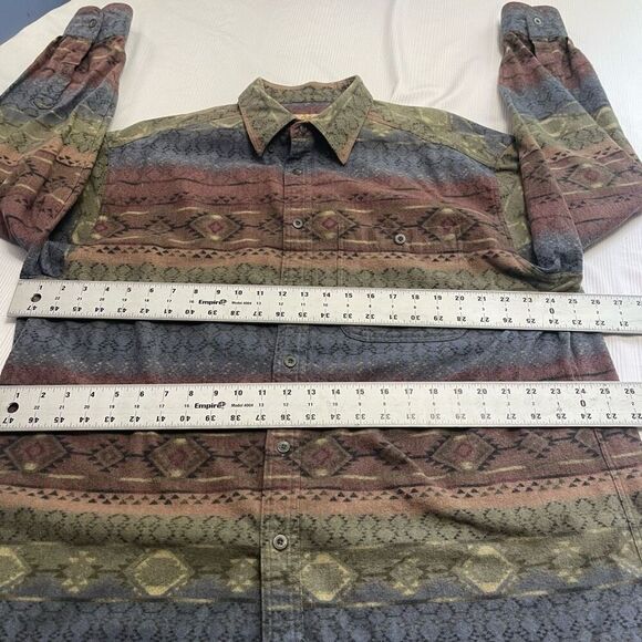 Cabela’s Shirt Mens XL Flannel Aztec Button Up Heavyweight Long Sleeve Chamois - Picture 3 of 6